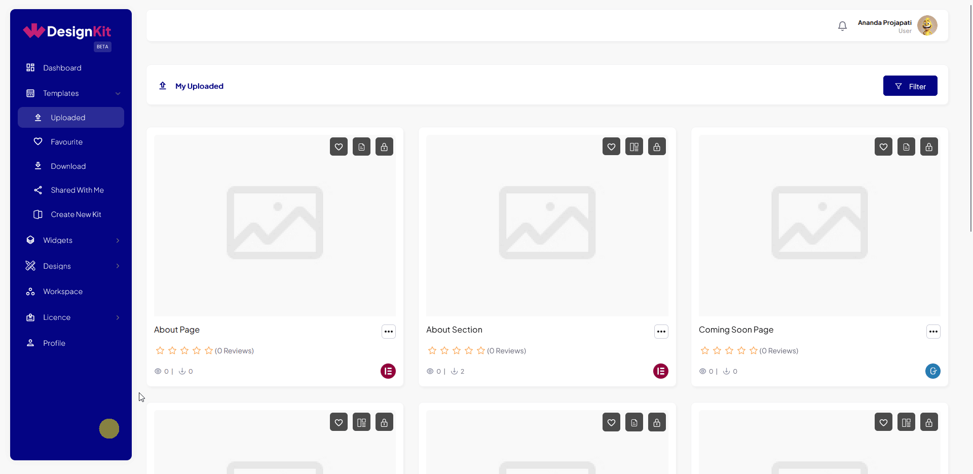 copy template workspace wdesignkit website