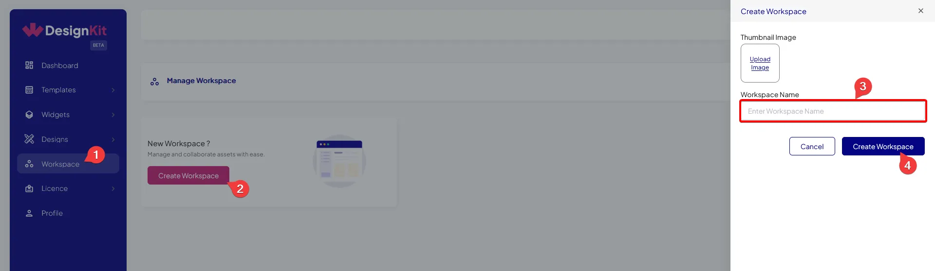 create workspace wdesignkit website