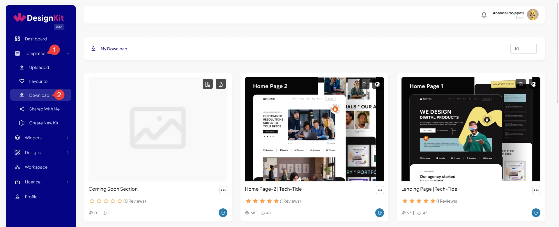 wdesignkit downloaded templates