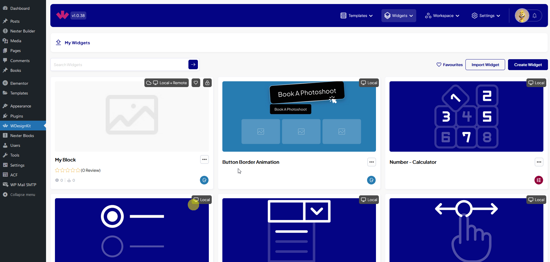wdesignkit favourite widget plugin